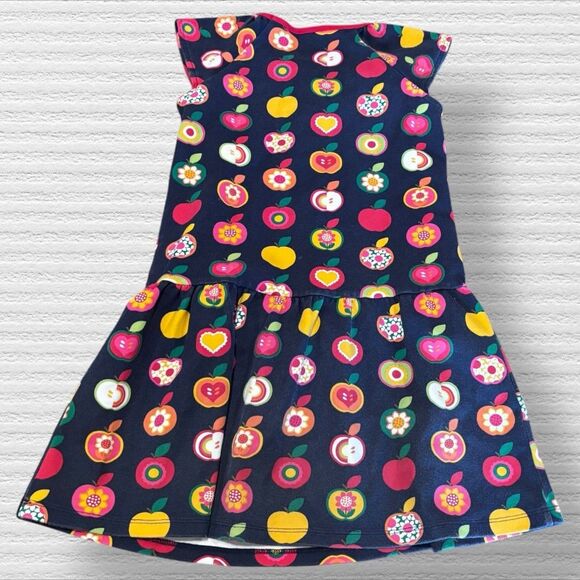 Gymboree Girls Apple Ponte Peplum Dress - Apple Orchard - Blue Size 6 School - Picture 2 of 4
